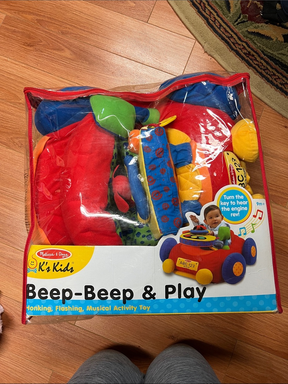 Melissa & Doug Plush Activity Car Toy - Red, Blue, Yellow, Green